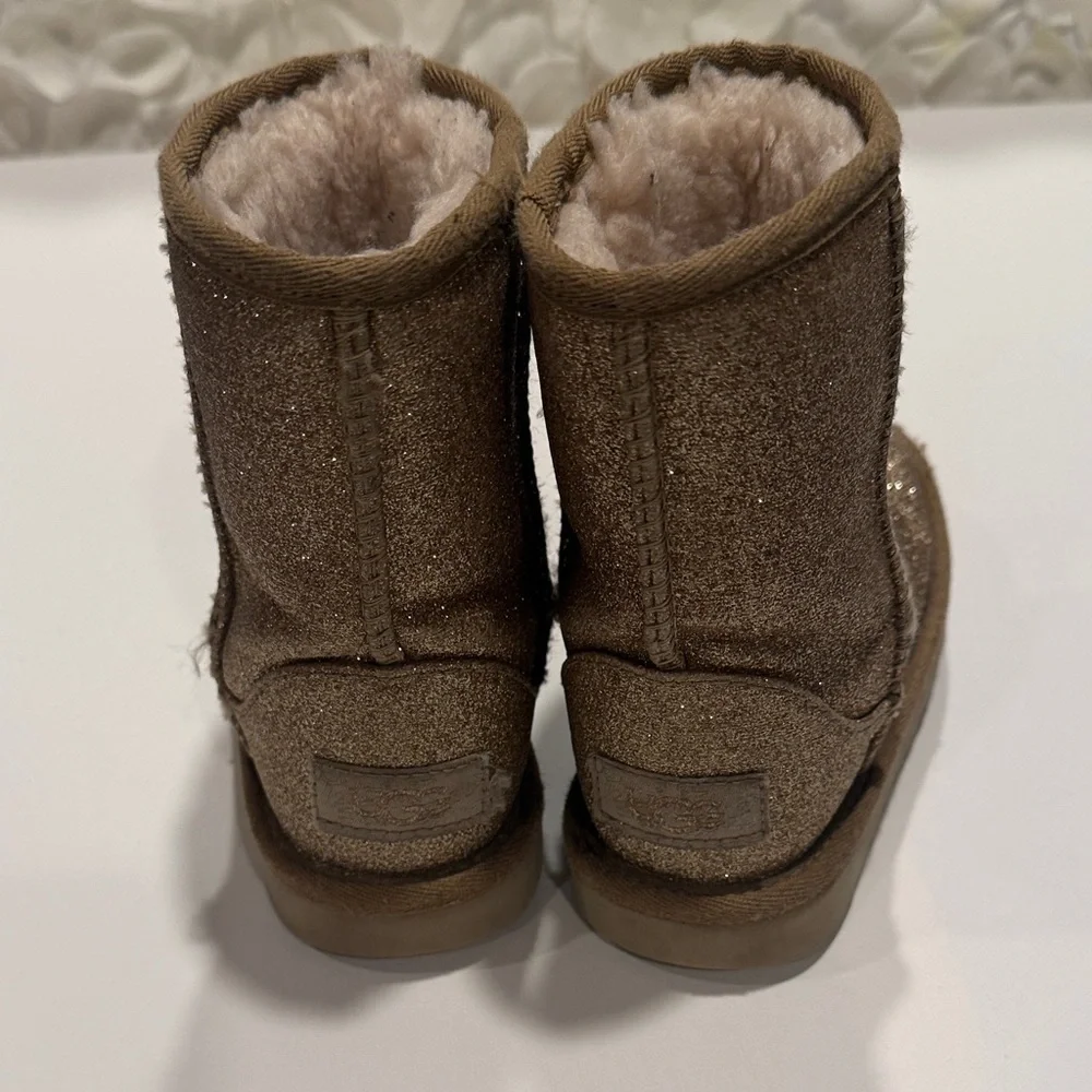 UGG Glittery Tan Boots with Plush Lining